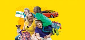 Happy family playing with Kiwi Fuelcards